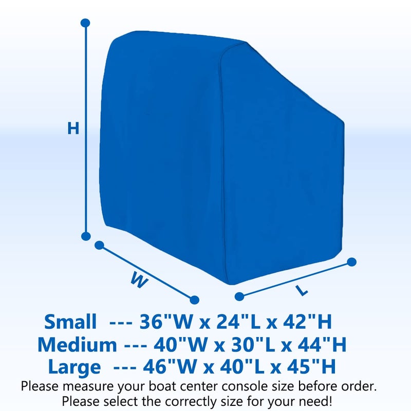 FCOUIID Heavy Duty Boat Center Console Cover, 600D Waterproof Rainproof Upgraded Marine Grade Polyester Canvas (Medium Size Up to 40" W 30" L 44" H) - Image 2